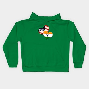 USA and India hearts Kids Hoodie